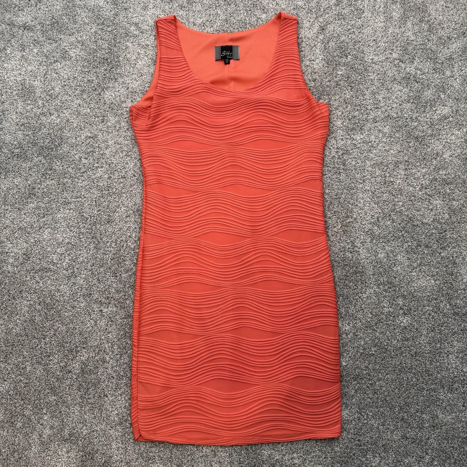 Slinky Brand Dress Sz M Vintage Y2k Stretchy Bodycon Textured Clubwear Going Out